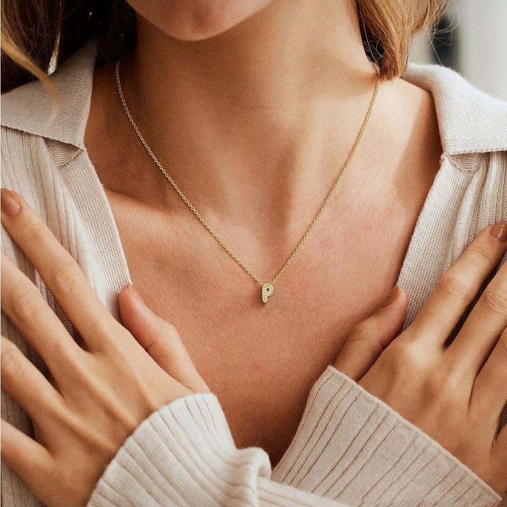 Gold Initial P Pendant Necklace - Minimal Women’s Jewelry